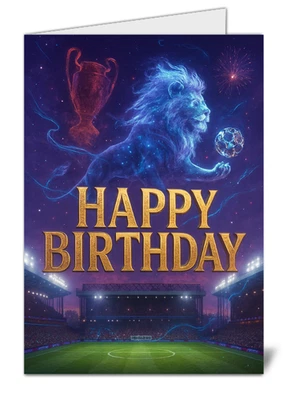 UK WIDE PRINT Ultrahigh Definition Good Size Birthday Card - Aston Villa Themed Greeting Card
