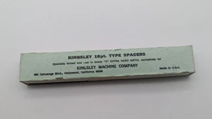 Kingsley Machine Hot Foil Stamping 18PT SPACERS SEALED VINTAGE PRE OWNED E20 - Picture 1 of 7