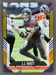 2021 Panini Score JJ WATT Orange Lava Foil /575 #158 Houston Texans - Picture 1 of 2