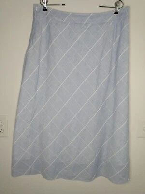 Falda midi larga para mujer CJ Banks línea A Plus X azul forrada a cuadros diagonales  Foto 1 de 4