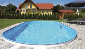 Pool 4,90 x 3m x 1,2m oval mit 0,6mm Folie Stahlwand Schwimmbecken - Bild 1 von 5