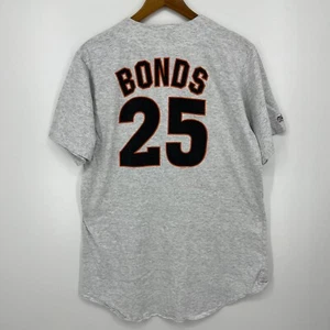 Maglia Baseball Majestic Uomo L Grigio Barry Bonds #25 San Francisco Giants 1994 - Foto 1 di 13