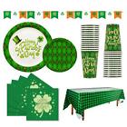Fournitures de fête de la Saint-Patrick trèfle vert plaid papier jetable...