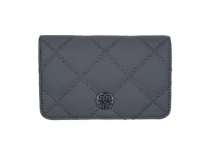 Latest New Tory Burch Willa Matte Black Quilted PU Wallet 150061 $228 - Picture 1 of 6