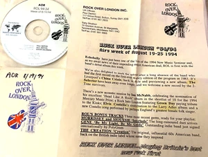 8/19/94 ROCK OVER LONDON EXCLUSIVE ACOUSTIC IN STUDIO SESSION IAN McNABB; CRANES - Picture 1 of 2