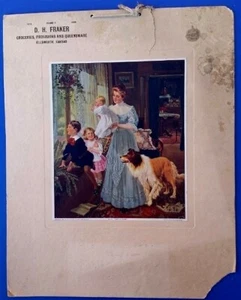 DH FRAKER GROCER QUEENSWARE ELLSWORTH KANSAS 1910 CALENDARIO PUBBLICITARIO ARTISTA HIRSCHBERG  - Foto 1 di 2