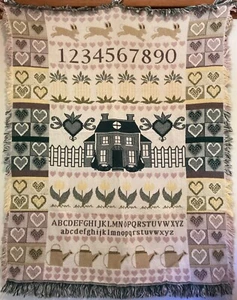 Manta con flecos de 60" x 48" para escuela primaria con números y alfabeto - Imagen 1 de 4