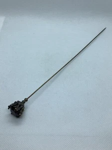 Vintage Hat Stick Pin Red Stone 7.5” Victorian Intricate Gold Tone Rare HTF - Picture 1 of 9