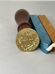 Wax Seal Stamp Kit With Love Seal Teal And Gold Wax