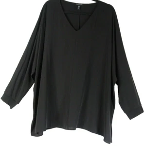 NEW Eileen Fisher V-Neck Silk Georgette crepe dolman sleeve Top SZ M #T3268 - Picture 1 of 7