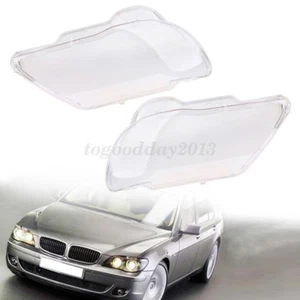 Pair Headlight Glass Headlamp Lens Cover L & R For BMW 7 E65 / E66 LCI 2005-2008 - Picture 1 of 7