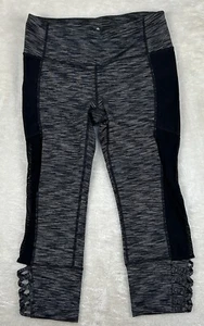 Athleta Leggings Mind Over Mat Criss Cross Cutout Capri Cropped Size S BlackGray - Picture 1 of 10
