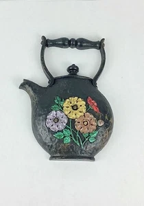 Teiera floreale colorata vintage 1972 Homco interni casa decorazione parete - Foto 1 di 4