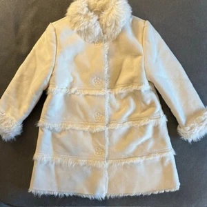 GYMBOREE Vintage 2003 Suede Faux Fur Trim Coat 5 - Picture 1 of 11