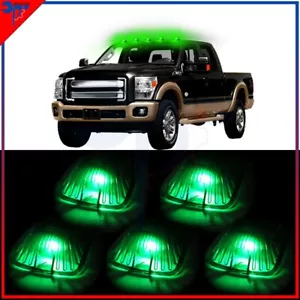 5x Cab Marker Top Running Lights Smoke Cover+LED Green Bulbs for 1999-2016 Ford - Picture 1 of 1