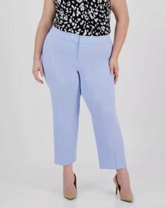Kasper Womens Blue Iconic Stretch Crepe Harlow Pants Plus Size 24W - Picture 1 of 3