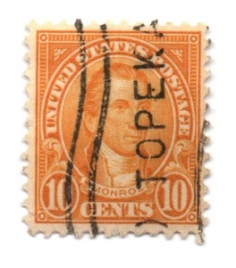Sello usado Scott# 642 10c James Monroe ligeramente bisagras (a2) Topeka - Imagen 1 de 1