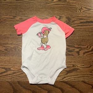 under armour One Piece girls bodysuit Size 9/12 Months Pink White, Baseball - Picture 1 of 8