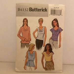 #B4132 Butterick Misses Petite Top and Belt Sewing Pattern Size 14-18 - Picture 1 of 4