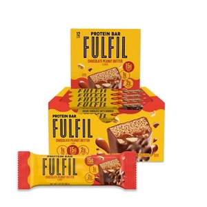 FULFIL Chocolate Peanut Butter Protein Bar 12 Count Gluten Free Snack Bars - Picture 1 of 9