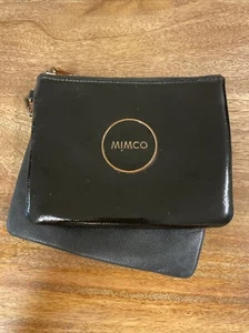 Cartera sin asas MIMCO de charol negro con doble cartera C32 - Imagen 1 de 10