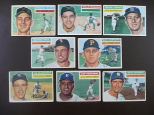 Lot of 8 1956 Topps Baseball Cards #23 103 115 195 209 225 235 & 340 - all GB - Picture 1 of 9