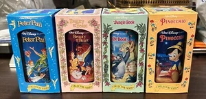 Four Vintage Walt Disney Beauty and the beast Burger King plastic glass Cup - Picture 1 of 7