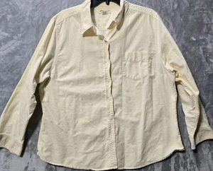 Eddie Bauer Button Down Hemd Damen gelb XL Classic Fit Baumwolle Tasche *defekt - Bild 1 von 7