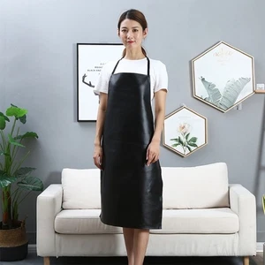 Professional Grade Thickened PU Leather Work Apron Stain Resistant Easy Clean - Picture 1 of 12