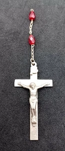 Vintage Sterling Silver Christ on Cross Rosary Crucifix Pendant - Picture 1 of 4
