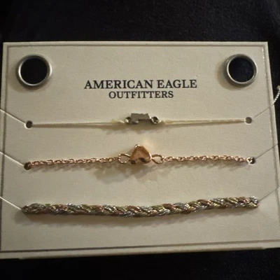 NWT American Eagle Outfitters Fashion Cord Bracelets love+ heart + braided - Image 1 of 3
