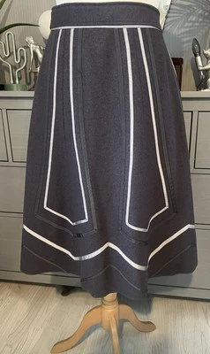 John Lewis Grey Panel Skirt, Wool, 16, Used. - Image 1 of 4