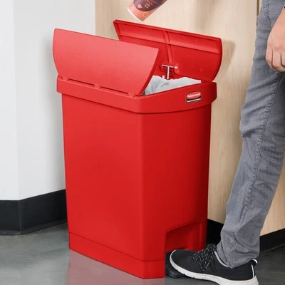Rubbermaid 1883565 Slim Jim red resin 30L/8gal Plastic Step-on Container - Image 1 of 2