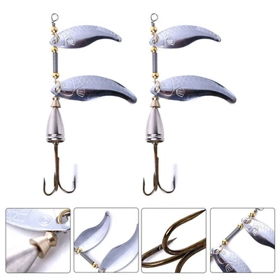  2pcs Fischereiköder Metall Pailletten Swimbait Treble Hooks Köder - Bild 1 von 4
