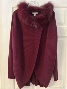 NEIMAN MARCUS Damen Wickelpullover vorne 100% Kaschmir, abnehmbarer Kragen Gr. L - Bild 1 von 9