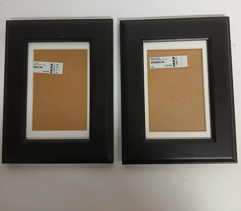 Marco de fotos IKEA Virserum negro/espresso 5x7" 3,5x5,5" juego de 2 colgantes/soportes Foto 1 de 4