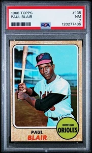 PSA  7 - 1968 Topps #135 Paul Blair Baltimore Orioles - Picture 1 of 2