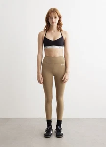 SPORTY & RICH RUNNER SCRIPT HIGH WAISTED LEGGING EARL GREY Size: S - Picture 1 of 5