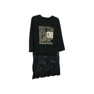 Sweatshirt Kleid mit Spitzensaum Gr. XL Punk Fee Grunge Gothic Y2K Mixed Media Style - Bild 1 von 13