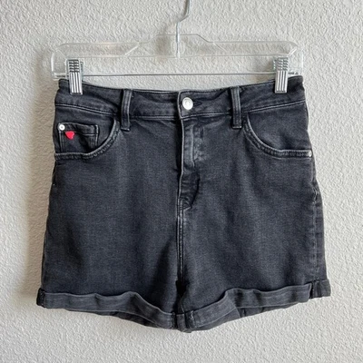Mavi 牛仔裤黑色牛仔高腰短裤女式 27 码弹力短裤  — 第 1/4 张图片