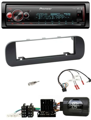 Pioneer Bluetooth USB Lenkrad DAB Autoradio für Fiat Panda 2012-2020 schwarz - Bild 1 von 4
