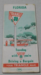 1968 Triangle Oil Company Tankstelle Karte von Florida - Bild 1 von 2