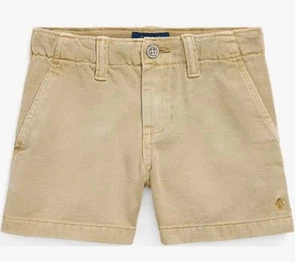 Polo Ralph Lauren Girls Classic Chino Khaki Shorts 2" Inseam 100% Cotton Size 4 - Picture 1 of 7