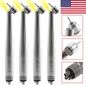 1-4 Dental 45 Grados Quirúrgico Alta Velocidad Pieza de Mano LED E-generador Empuje 4 Agujeros - Imagen 1 de 23