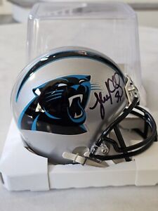 Luke Kuechly Autographed Mini Helmet Beckett Sticker Signed Carolina Panthers
