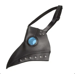 Cosplay Plague Doctor Bird Mask Long Nose Beak Steampunk Costume - Blue Eye - Picture 1 of 2