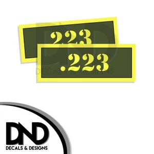 .223 Ammo Can Decal Gun Ammunition Box Firearm Gloss Sticker AG - 2 Pack - Picture 1 of 1