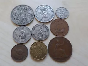 George VI Pre-Decimal Coin Set Collection Half Crown Shilling Penny Farthing - Picture 1 of 1