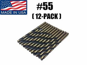 (12-PACK) Number #55 88280 Norseman Viking USA Drill Bit Super Premium Jobber - Picture 1 of 5