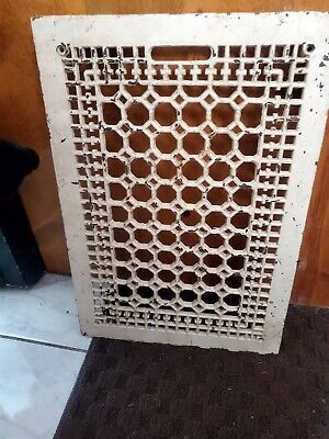 Antique Cast Iron Victorian Heat Grate Vent Floor Register Vtg. 14  X 20  • 75$